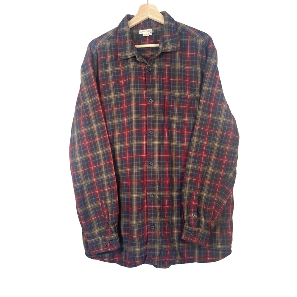 Carbon2Cobalt Shirt Mens XLT Cotton Upper Echelon Plaid Flannel Long Sleeve Tall
